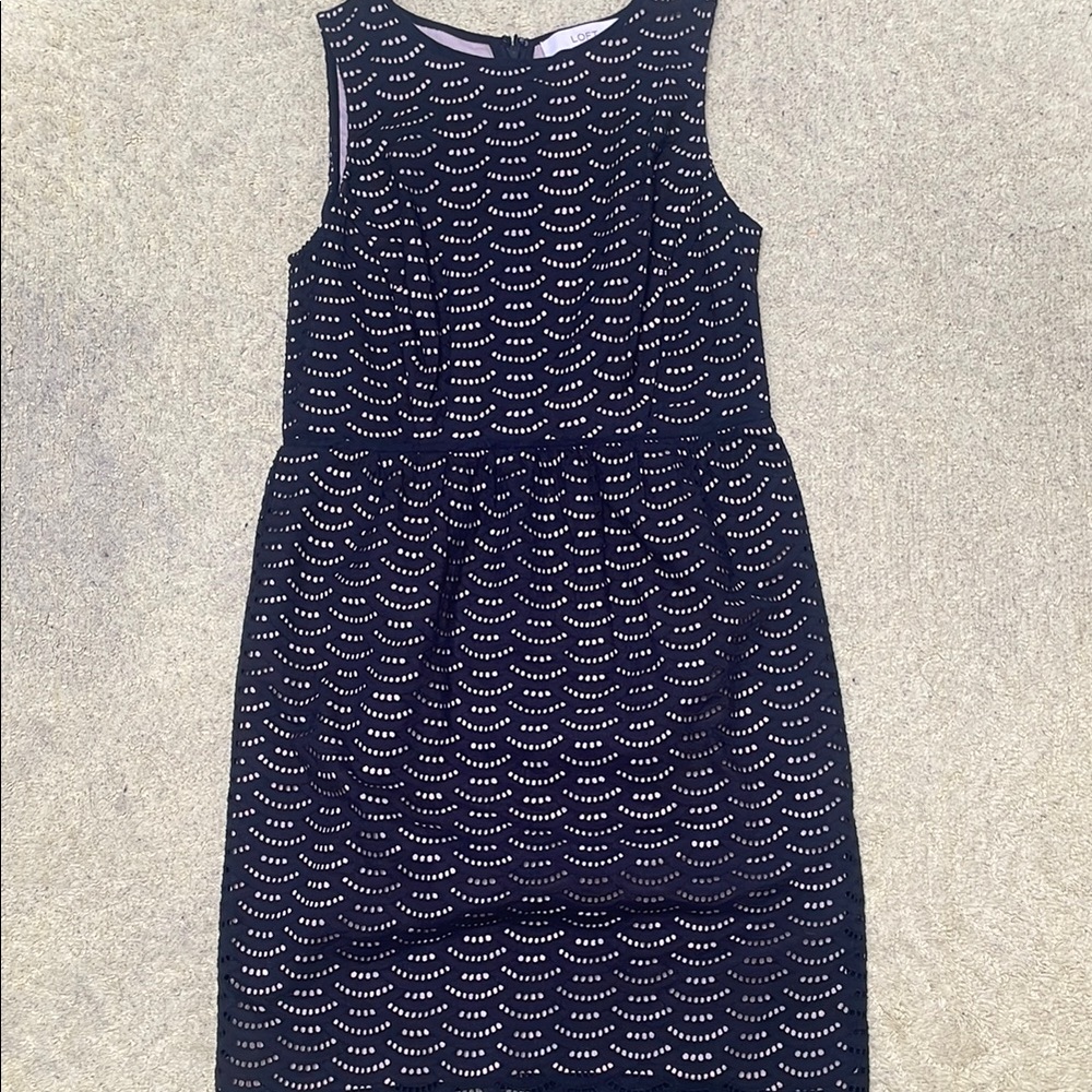 LOFT black and White Sheath Midi Dress size 2p